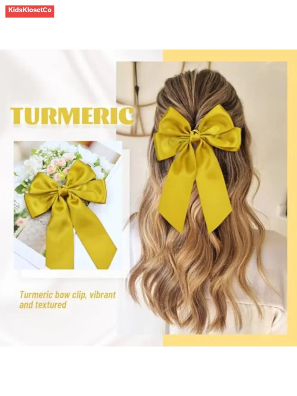 8-Piece Silky Satin Oversized Big Hair Bow Alligator Clips Barrettes